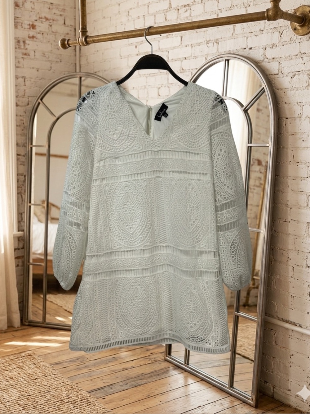 Lulu's White Crochet Tunic Swim Cover-Up